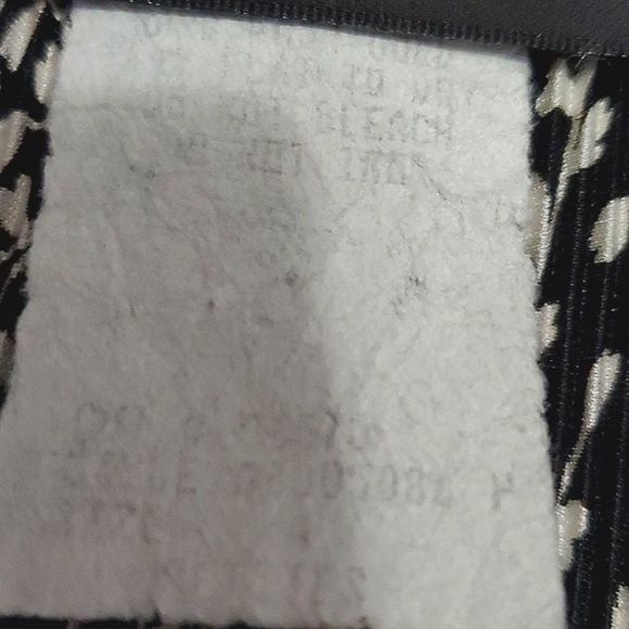 Connected Vintage Retro 90s Black White Botanical Print Ribbed Fabric Midi Dress - Picture 7 of 7